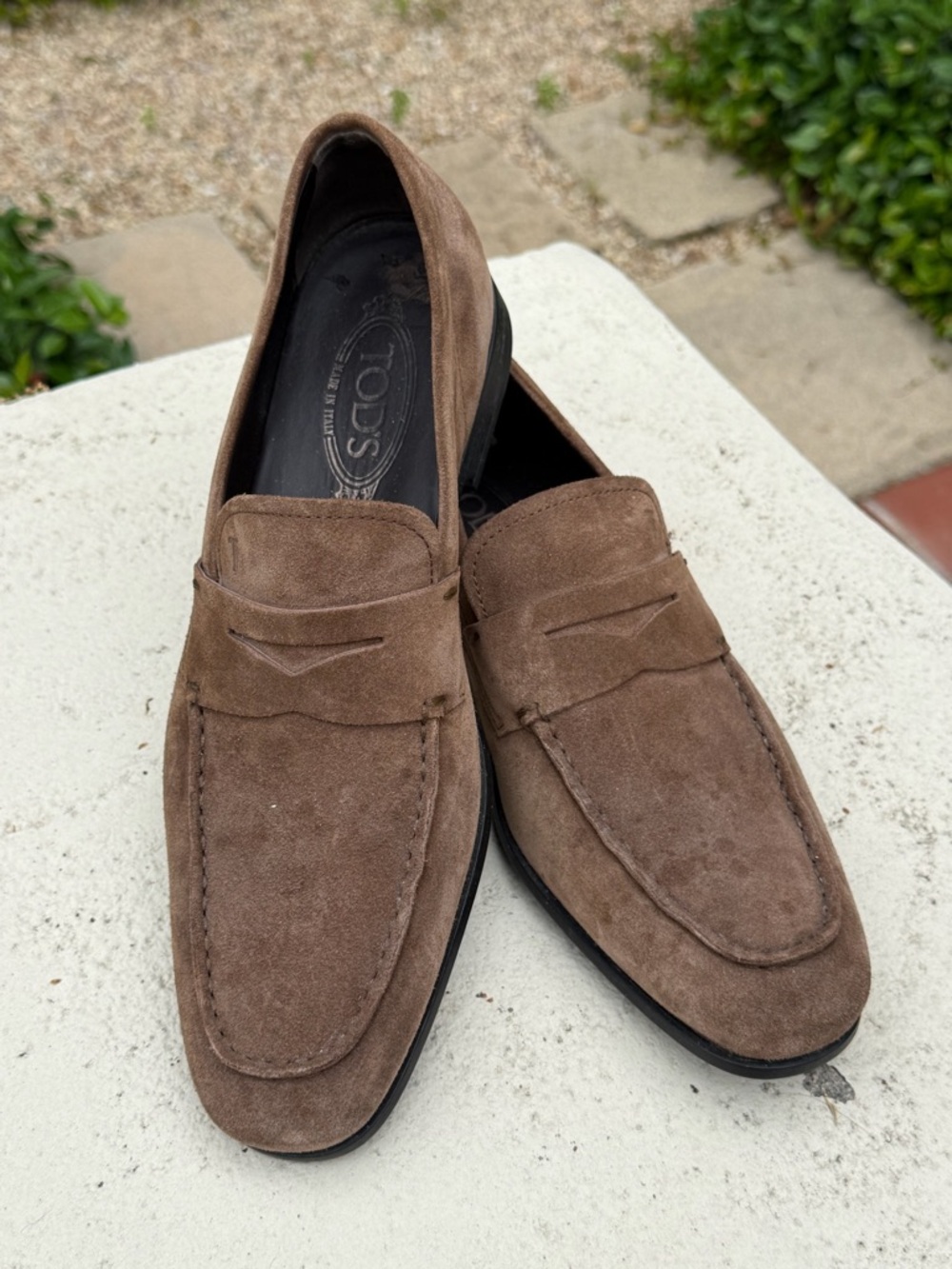 Tod's  suede "Rubber-Sole Penny Loafers" - size 8
